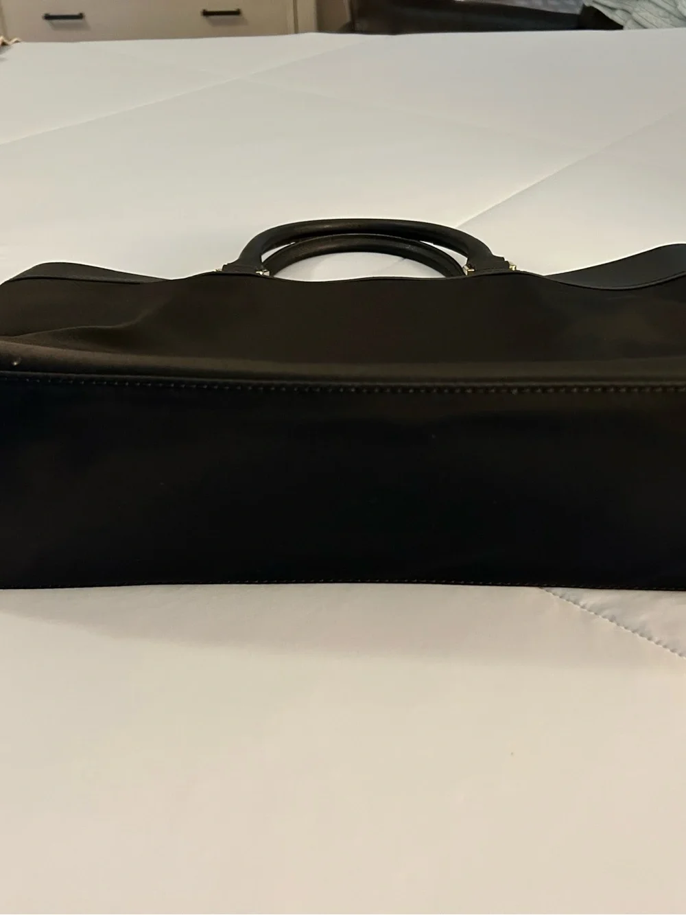 MICHAEL KORS Black Colgate Large East/West Laptop nylon and leather Tote EUC